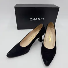 CHANEL（シャネル） ココマーク パンプス スエード ブラック ポインテッドトゥ 35 1/2 22.5センチ相当