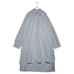 Euro vintage(ヨーロッパヴィンテージ) 30's French Striped Grandpa Shirt フランス ストライプ グランパ シャツ 110(L～XL相当) ブルー 推定30年代 アンティーク ワンピース スモック シャツ