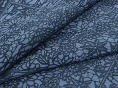 平和屋着物＊夏物　小紋　絽　型染め　切り嵌め草花文　正絹　逸品　AABF6910jd