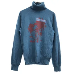 DOLCE&GABBANA ドルチェ＆ガッバーナ パームツリー カシミヤタートルネックニットセーター WK676/4TS2 ブルー 48