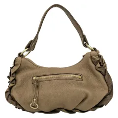 Beaure(ビュレ) ハンドバッグ - ブラウン フリル/ミニバッグ レザー