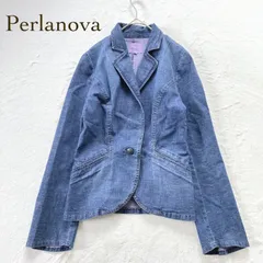 ペルラノーバ テーラードジャケット 綿混 デニム　カジュアル　羽織　洗える　日本製