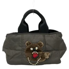 Demodee(デモデ) トートバッグ - 17AT0T-BEAR カーキ×黒 クマ/ラインストーン