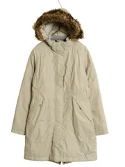 【お得なクーポン配布中!】 ノースフェイス ダウン パーカー ジャケット レディース M / DRYVENT ロング コート フェイク ファー付き アウトドア フルジップ ベージュ