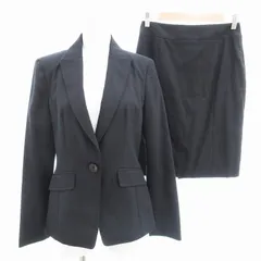 クードシャンス CdeC COUP DE CHANCE セットアップ スーツ テーラードジャケット 総裏地 シングル タイトスカート ひざ丈 36 紺 ネイビー 秋冬 /AE