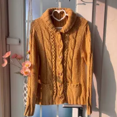 ヴィンテージスタジオクリップ 森ガール ケーブル編み ニット カーディガン - 断捨離