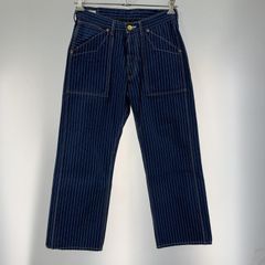 【中古】Pherrow's ウォバッシュ ストライプワークパンツ Lot333 サイズW30 ブルー[19]