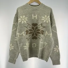 【中古】HUMAN MADE 24AW SNOWFLAKE KNIT SWEATER サイズM グレー スノーフレーク ニットセーター ウール[19]のサムネイル