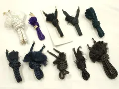 平和屋着物▼男性　和装小物　羽織紐まとめて10点　平組・丸組　紺・茶・白・紫　切り房・撚り房　逸品　AABF9342ay