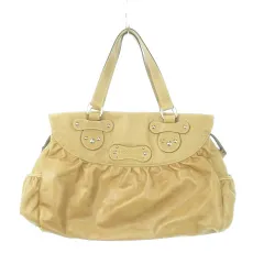 ロンシャン LONGCHAMP ハンドバッグ レザー ジップ開閉 ロゴ 茶 ベージュ ブラウン /AH18 ■GY18