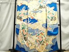 平和屋本店■希少　型絵染の人間国宝　稲垣稔次郎　小紋　吉祥文　反端付き　逸品　DZAA2719kh5 平和屋本店□希少 型絵染の人間国宝 稲垣稔次郎 小紋 吉祥文 反端付き