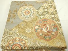 平和屋着物◎六通柄袋帯 切嵌花文 金銀糸 正絹 逸品 BAAS7589xa - メルカリ