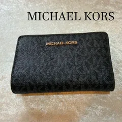 マイケルコース　MICHAELKORS　MKシグネチャー　PVCレザー　コンパクトウォレット　２つ折り財布