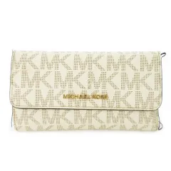 マイケルコース MICHAEL KORS 長財布 ロングウォレット 小銭入れあり PVC レザー 革 MK柄 モノグラム ロゴ ベージュ 35S8GTVF3B /CK29 ■GY13