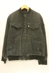 【中古】 LEVIS メンズデニムジャケット Gジャン XL ブラックデニムジャケット LEVIS XL 黒 ブラック 無地
