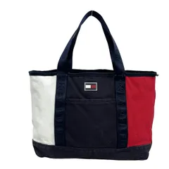 TOMMY HILFIGER(トミーヒルフィガー) トートバッグ - ダークネイビー×レッド×白
