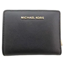 マイケルコース MICHAEL KORS 二つ折り財布 ウォレット レザー 黒 ブラック ロゴ /AE
