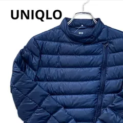 UNIQLO ユニクロ ネイビー メンズ アウター ジャケット 長袖 ライダースジャケット ダウンジャケット 防寒 シンプル ユニセックス【Mサイズ】001TY