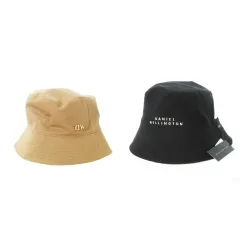 ダニエルウェリントン DANIEL WELLINGTON ロゴ バケットハット リバーシブル 帽子 プレート 刺繍 63cm 茶 キャメル 黒 ブラック DW02300006 /MN4 ■GY99