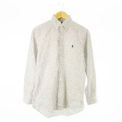 ラルフローレン RALPH LAUREN ボタンダウンシャツ 長袖 ポニーロゴ刺繍 ワンポイント チェック XS 緑 グリーン /CK10 ■GY44