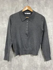 ZARA ザラ ニット ポロシャツ sizeM/グレー ◇■ レディース