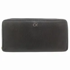 シーケーカルバンクライン ck Calvin Klein 長財布 ウォレット ラウンドファスナー ロゴ レザー 黒 ブラック /GV ■GY18