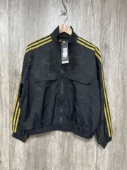 美品 adidas marimekko アディダス マリメッコ タグ付き コラボ トラック ジャケット sizeL/黒ｘ金 ◆■ レディース