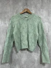 ZARA ザラ クロップド丈 ニット カーディガン sizeL/ミントグリーン ◆■ レディース