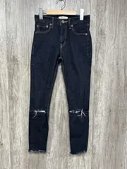 MOUSSY マウジー ストレッチ ダメージ加工 スキニー デニムパンツ size25インチ/紺 ■■ レディース