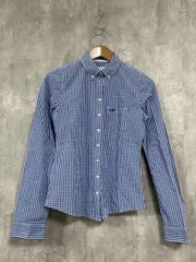 美品 Abercrombie & Fitch アバクロンビー＆フィッチ ボタンダウン ギンガムチェック ネル シャツ sizeS/青 ■◆ メンズ
