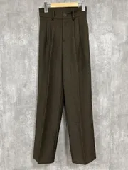 美品 me+em select ミームセレクト タグ付き スラックス ワイド パンツ sizeS/茶 ■■ レディース