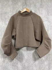 MURUA ムルーア クロップド丈 バルーンスリーブ ハイネック スウェット sizeF/茶 ◆■ レディース