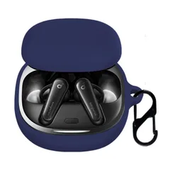 カラビナ付き 防塵 防水 装着充電可能 耐衝撃 (ブルー) キズ防止 落下防止 保護ケース シリコン イヤーホン 【NOUKAJU】ワイヤレス カバー ケース 用 4 Liberty Soundcore Anker