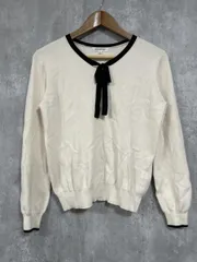 NATURAL BEAUTY BASIC ナチュラルビューティーベーシック ボウタイ ニット セーター sizeM/アイボリー ■◇ レディース