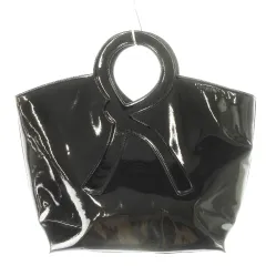 ロベルタディカメリーノ Roberta di Camerino ハンドバッグ レザー 革 エナメル Rロゴ 黒 ブラック /CK9 ■GY11