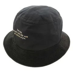 カシラ CA4LA バケットハット バケハ 帽子 コーデュロイ切替 刺繍 黒 ブラック /AE