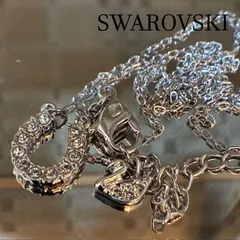 スワロフスキー　SWAROVSKI　クリスタルホースシュー　幸運の馬蹄モチーフ　シルバーメタルネックレス