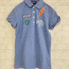 パーリーゲイツ　PEARLY GATES　ポロシャツ　半袖　サイズ１　S相当　青　ブルー 系　レディース　ゴルフ