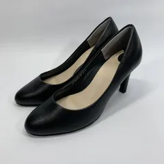 未使用に近い〇 ランダ 21.5㎝ パンプス ブラック 黒  COTTON STEPS 走れる美脚パンプス ラウンドトゥ ７㎝ヒール RANDA