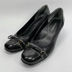 美品〇 リーガル 22㎝ パンプス ブラック 黒 リボン 5㎝ヒール REGAL