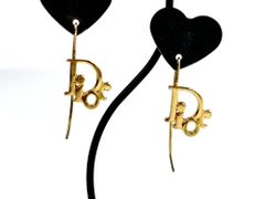 ☆美品☆Dior ディオール 紫色ロゴ サークルピアス - メルカリ