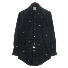 ブルックスブラザーズ BROOKS BROTHERS タグ付き ボタンダウンシャツ 長袖 チェック コットン ネイビー系 XS