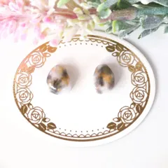 no.460　レジン　小石型　アルコールインクアート風　黒系　ぷっくり　ピアス　イヤリング　ハンドメイド