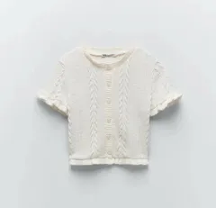 ZARA ザラ ケーブルニット 半袖 ほぼ新品