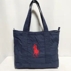 POLO RALPH LAUREN ビッグポニー キャンバス トートバッグ  ネイビー ラルフローレン A4収納 片掛け可能