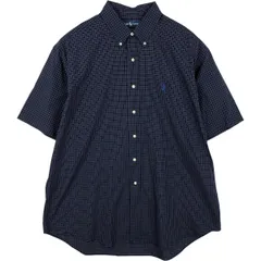 古着 ラルフローレン Ralph Lauren BLAKE 半袖 ボタンダウン チェックシャツ メンズXL相当/eaa611052