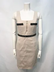 2305 Tika ティカ　キャバクラ　ドレス　リブ　伸縮性　ノースリーブ　タイトミニ　チェーン　キャバドレス　M