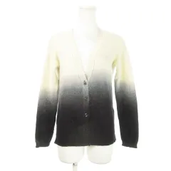ディーゼル DIESEL ニットカーディガン Vネック 長袖 アンゴラ混 グラデーション S アイボリー 紺 ネイビー /AH18 ■GY18