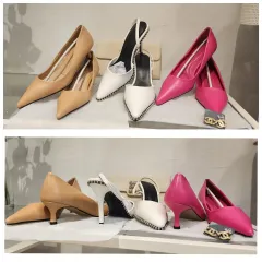 新品 靴 ベージュ/ピンク パンプス ウエッジヒール