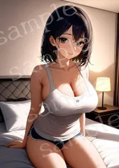 TA-0048 部屋着美少女 AIアート 高画質イラスト ルームウェア 寝室 夜景 ランプ光 しっとり質感